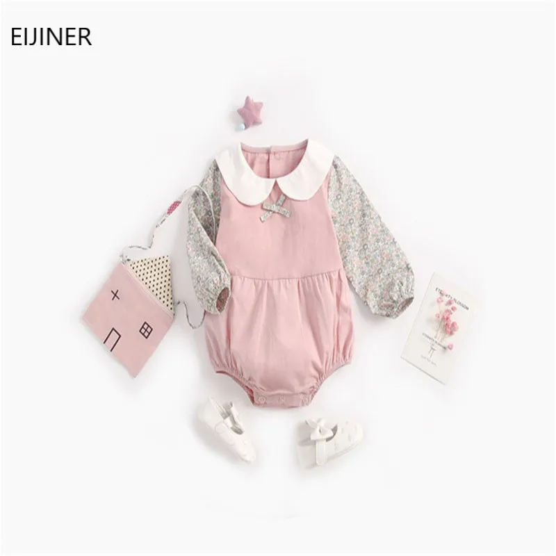

Baby onesies autumn and winter long-sleeved newborn clothes floral baby jumpsuit robes romper children