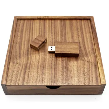 

velvet Walnut Wood Wooden Photo Album USB Flash Drive Exquisite Memorable Wedding Photography Gifts Personalized Custom