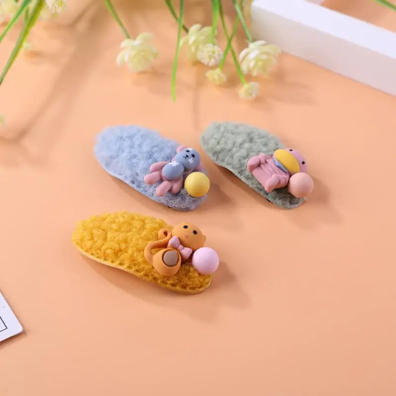 5 шт плюшевая повязка для волос Зажимы сплава BB шпилька для маленькой девушки, принадлежности для волос головной убор