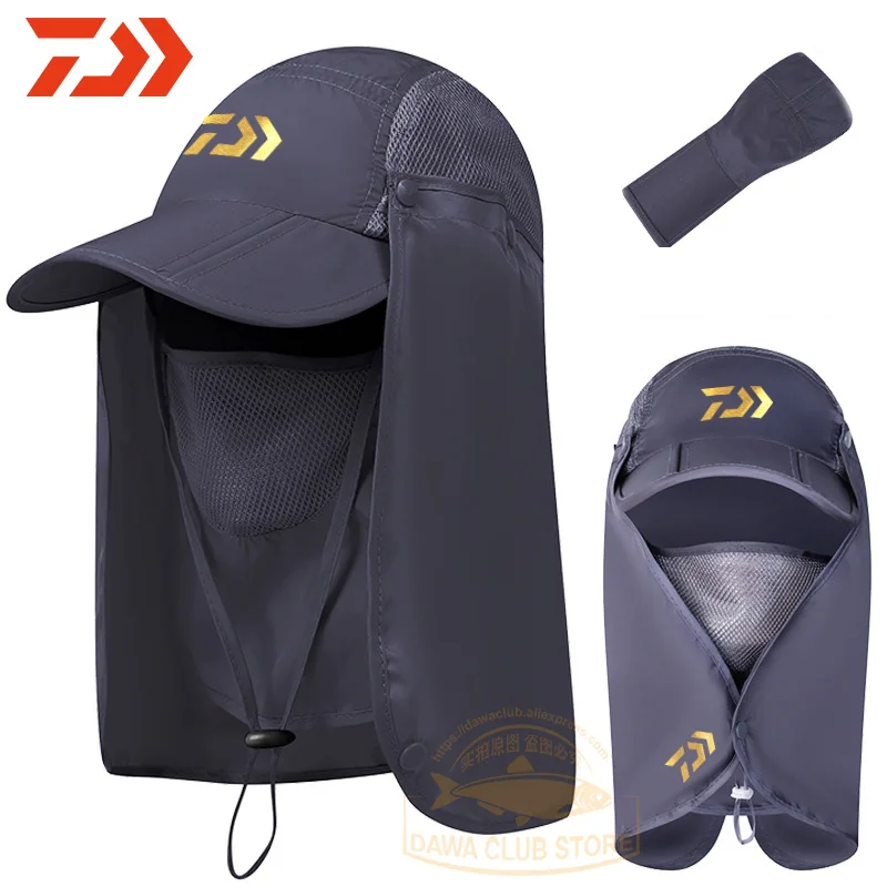 Cena 2020 NEW Man DAWA czapki wędkarskie kobieta Outdoor Sport turystyka czapka z daszkiem Daiwa ochrona UV osłona szyja twarz wędkarstwo Sun Protcet Cap