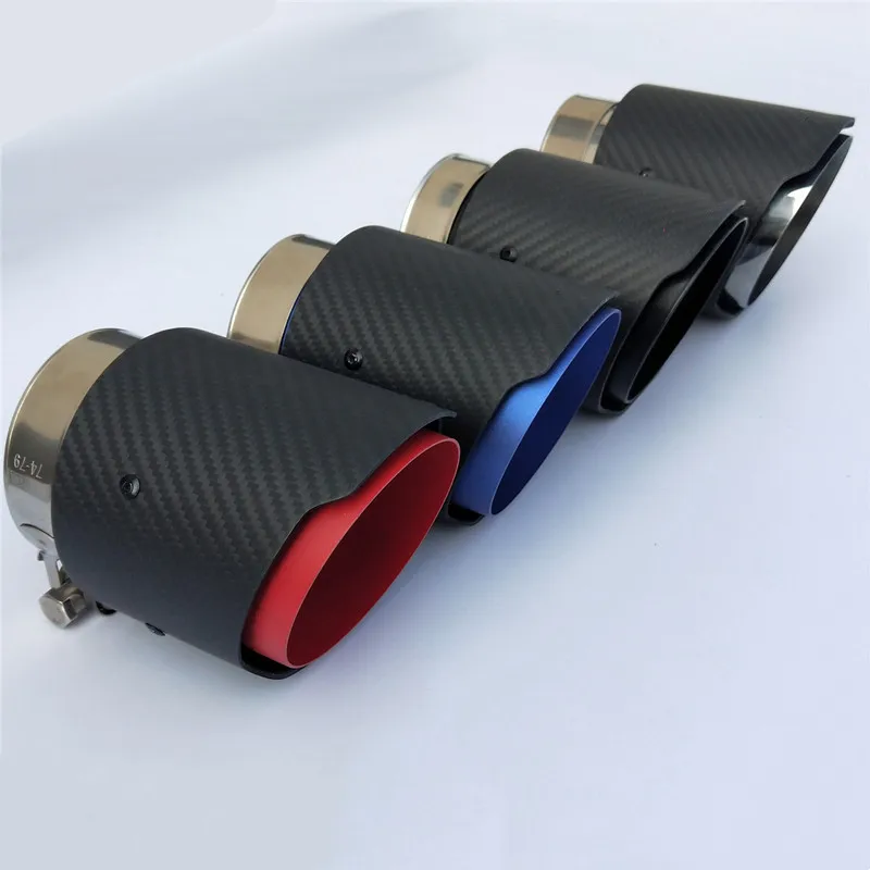 2pcs Stainless Steel Carbon Fiber Muffler For 78-80mm Car Exhaust Pipe Modified Decorative Tail Tips For Mazda Grand Cherokee - View #4