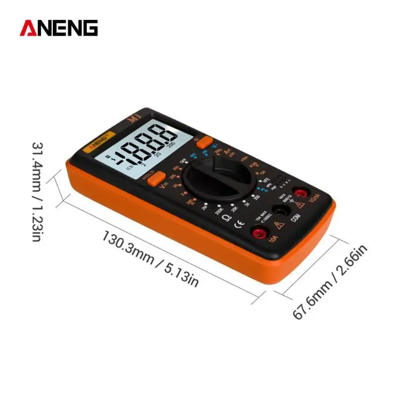 ANENG Авто Диапазон мультиметр True RMS AC DC напряжение Ом Емкость бесконтактный Тестер Напряжения Портативный ЖК-драйвер и многофункциональный - Цвет: Оранжевый