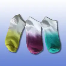 Новые женские милые повседневные носки в стиле Харадзюку ярких цветов короткие носки для девочек модные хлопковые носки градиентного цвета