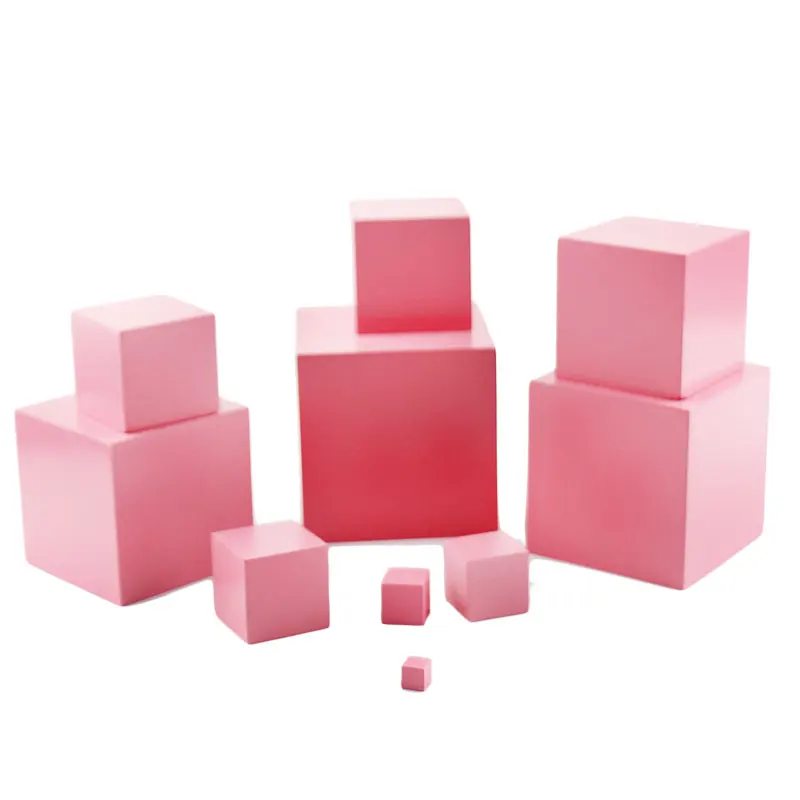 Материалы Монтессори, розовая башня с 10 карточками-подставкой, 0,7-7 см, раннее образование, дошкольное обучение, математические игрушки L786