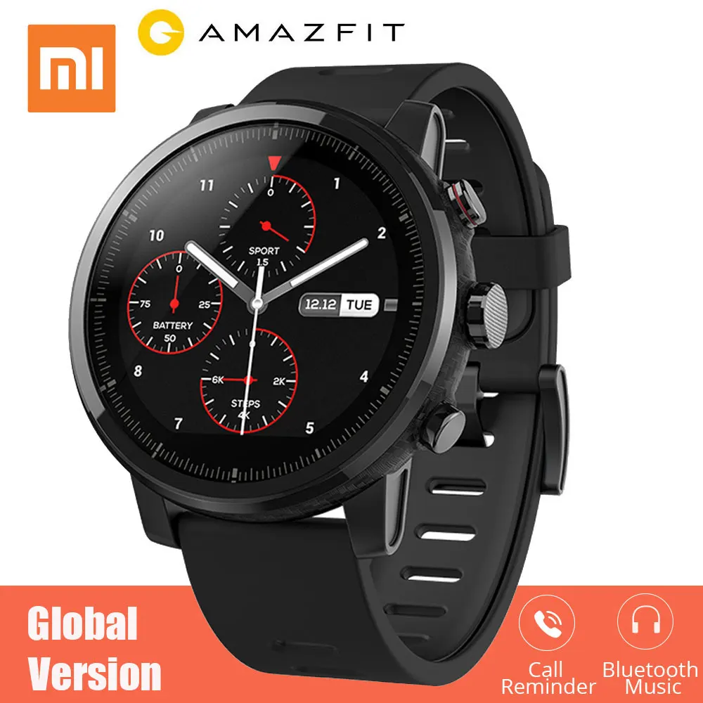 

Chinese Version Xiaomi Huami Amazfit 2 Stratos Pace 2 Smart Watch Stratos Heart Rate Monitor 5ATM Waterproof Sports Smartwatch