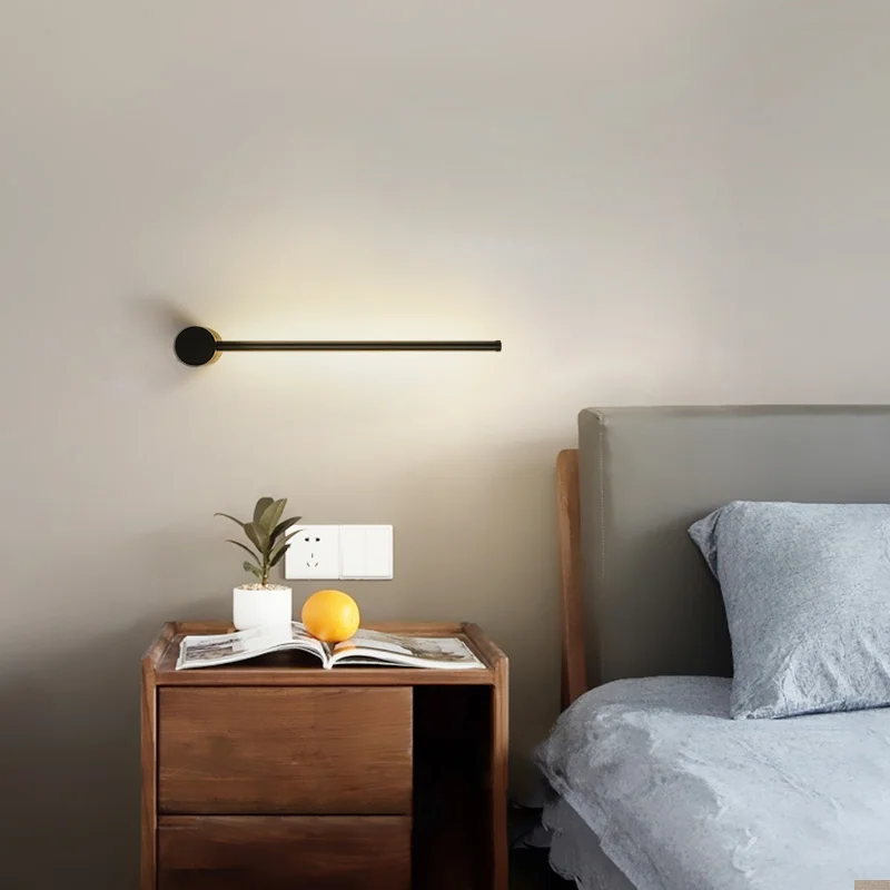 Скандинавский минималистичный современный прикроватный светильник для гостиной, спальни, линейные настенные светильники, индивидуальный Креативный светодиодный настенный светильник для коридора