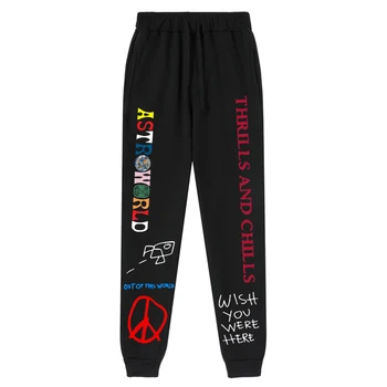 New Men's Letters Astroworld Casual Sweatpants Joggers Workout Trousers Autumn Comfortable Sports Pants Male Jogging Bottoms 1