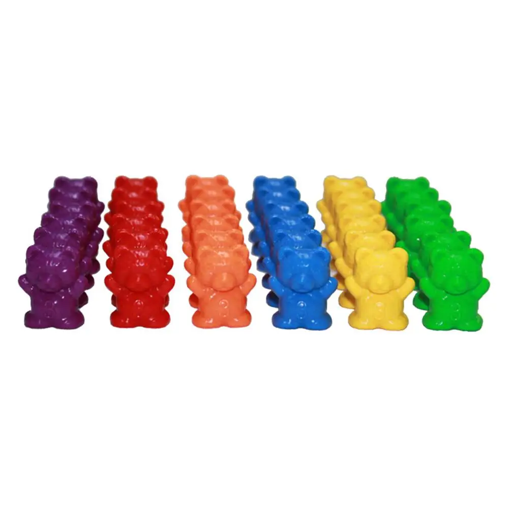 60Pcs Colorful Bear Shape Counters Toy Counting Numbers Classroom Teaching Aids Montessori Educational Learning Materials