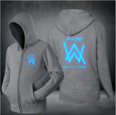 Kopen Hip Hop Lichtgevende Alan Walker Jasje Trainingspakken Gloeiende In Dark Sweatshirt Rits Hoodie