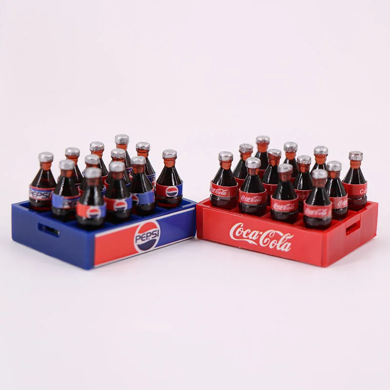YingHuanMei 1 набор 12 шт мини Кокс напитки 1/12 кукольный домик MiniatureDrinks Play Kitchen Toy Fit Ob11