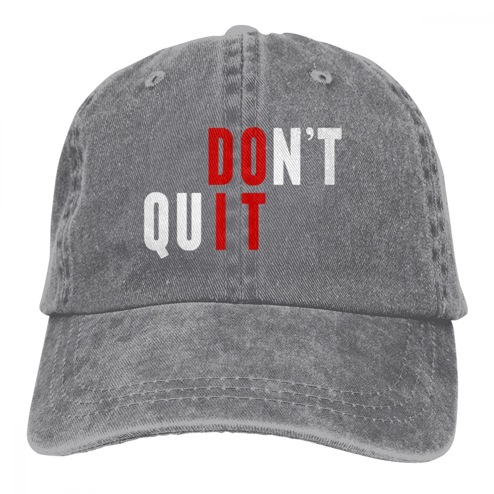 Do It Don't Quit Casquette черные унисекс Мужские Женские джинсовые бейсболка с ремешком кепки Регулируемая шляпа для гольфа папа
