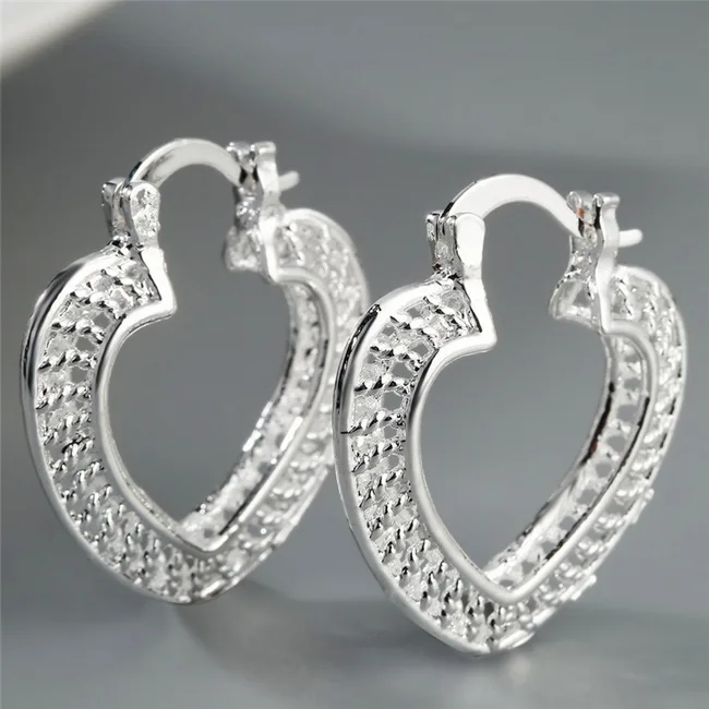 Earring E593 Цена по прейскуранту завода, одноцветные Серебряные Ювелирные серьги-кольца для женщин, модная серьга в виде кольца Pendientes Mujer Moda L4E585 - Окраска металла: Earring E593