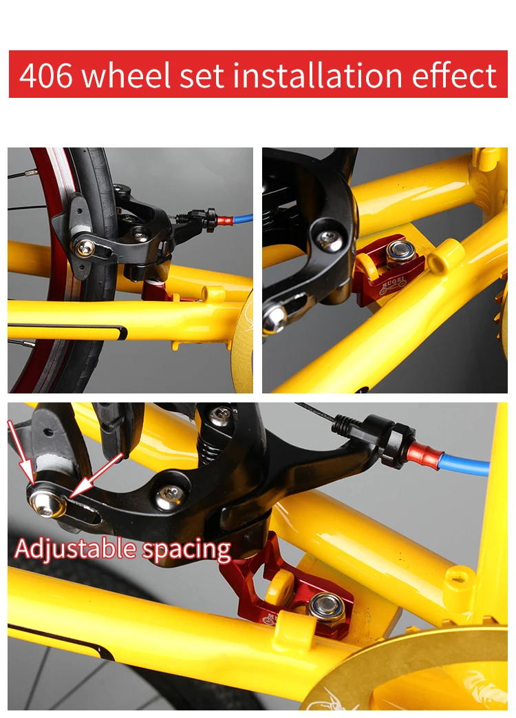 MUQZI средняя поддержка C клип расширение сиденья 20 дюймов Рама 406 изменен 451 комплект велосипедных колес место для преобразования складной велосипед