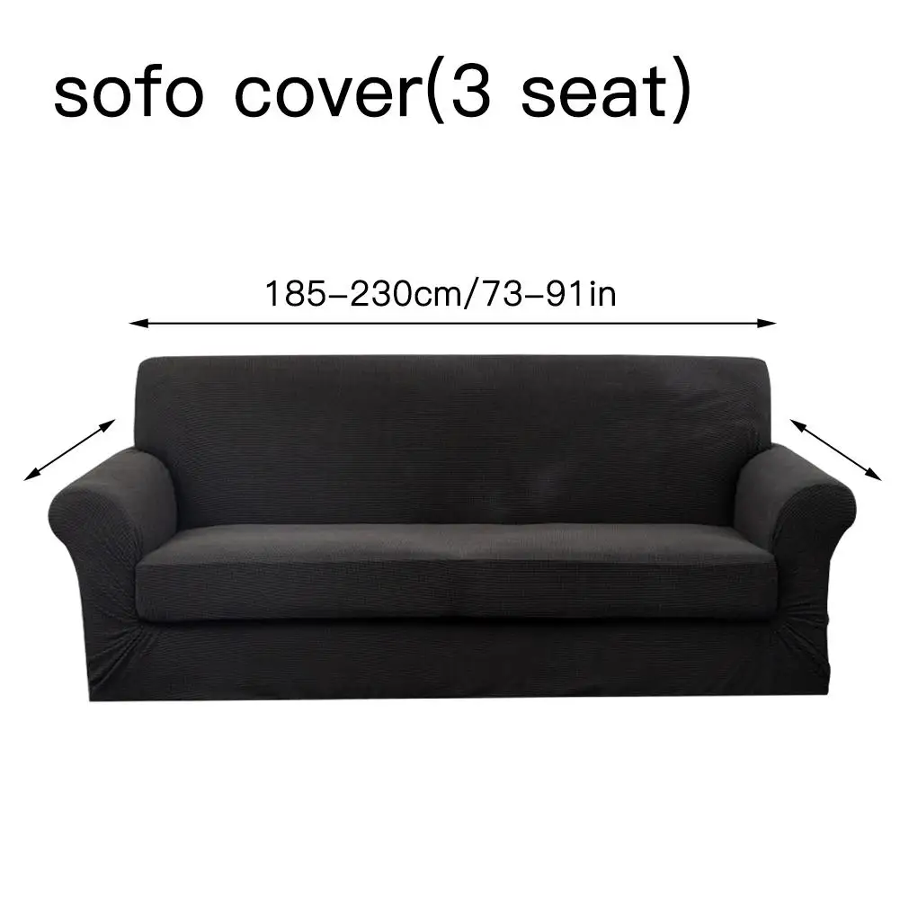 Премиум водоотталкивающий чехол для дивана 3 места/2 места/1 место высокий стрейч диване чехол Супер Мягкий тканевый чехол для дивана черный красный серый - Цвет: Black 185 to 230cm