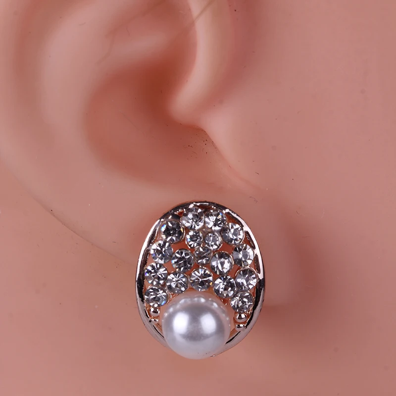 Корейские Новые endientes серебряные 925 серьги клипсы без пирсинга ушные клипсы стразы женские серьги с жемчугом