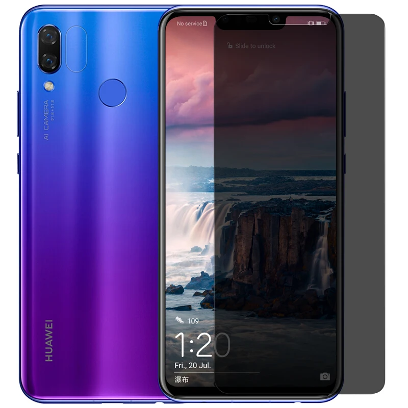 EXUNTON с уровнем твердости 9H закаленное стекло Анти шпион для Huawei Nova 3 3i 3E Nova3 Nova3i Nova3E