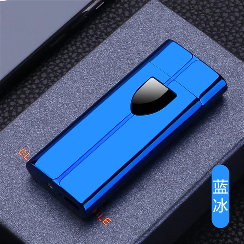 Новинка, usb-зажигалка, вращающаяся дуговая Зажигалка для курения, usb-зарядка, электронная плазменная ветрозащитная зажигалка, гаджеты для мужчин - Цвет: ICE Blue