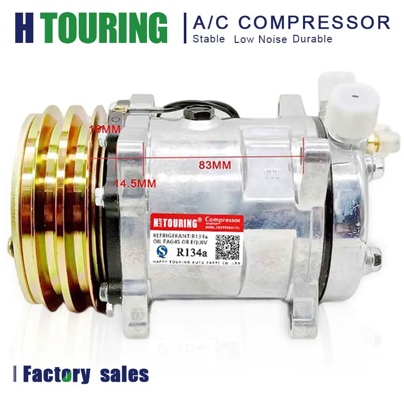 

For Air Conditioner AC Compressor Sanden 508 SD508 5h14 Tractor Excavator Heavy Duty Truck 12V / 24V 2 Groove V Blet Pulley