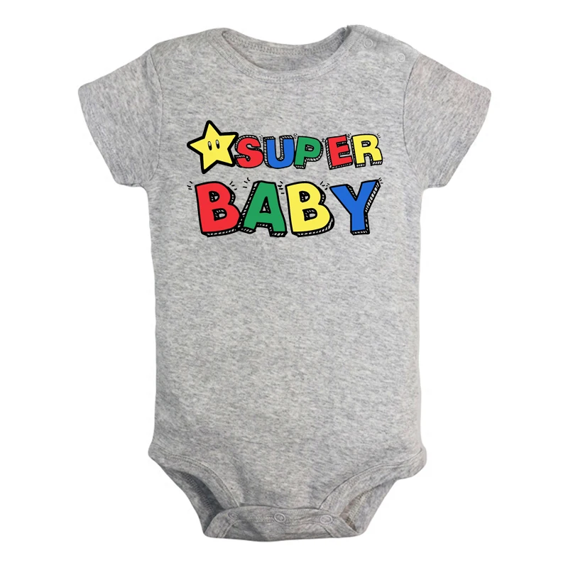 Одежда для новорожденных с милыми звездами и надписью «Super baby» для мальчиков и девочек, «Brother Sister», комбинезон с принтом для малышей, боди с короткими рукавами, хлопковая одежда - Цвет: JaBaby2710GD