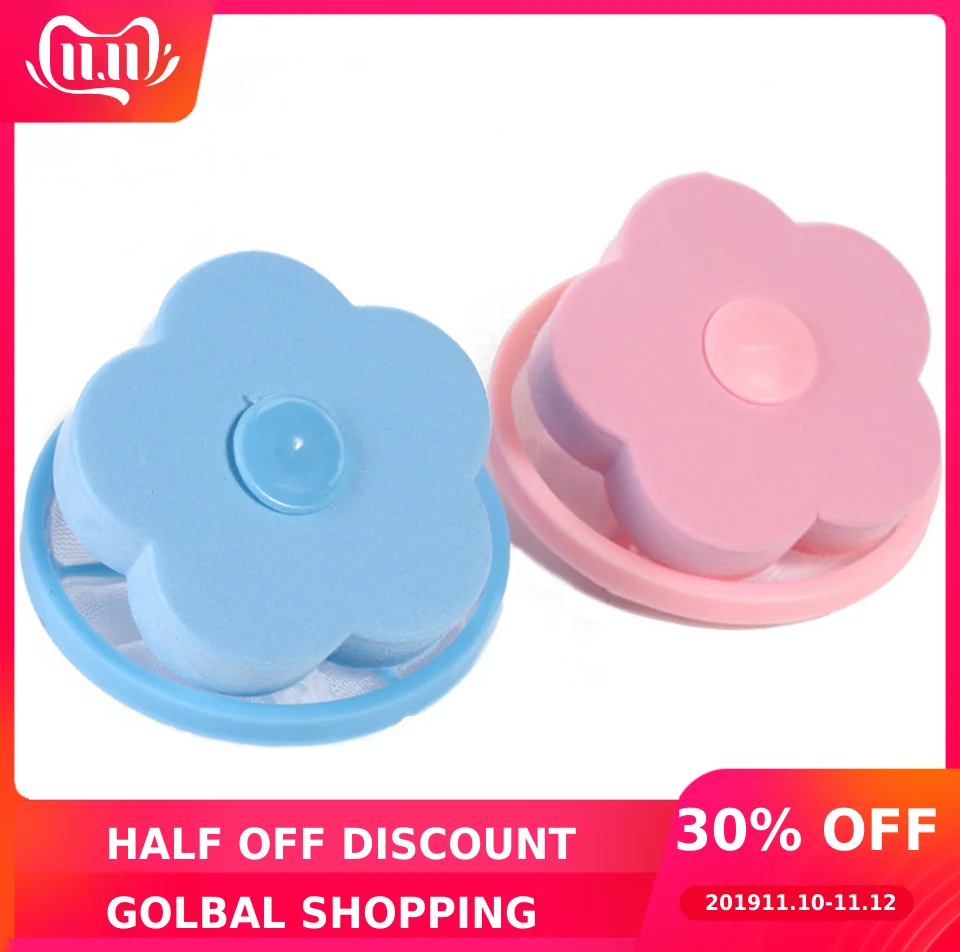 

Flower-shaped Laundry Hair Stopper Catcher Ball Washing Machine Hair Remover Floating Filter Bag Decontamination