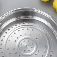 Нержавеющая сталь 3 уровня Пароварка Индукционная Паровая Кастрюля со спуском пара набор кухонной посуды