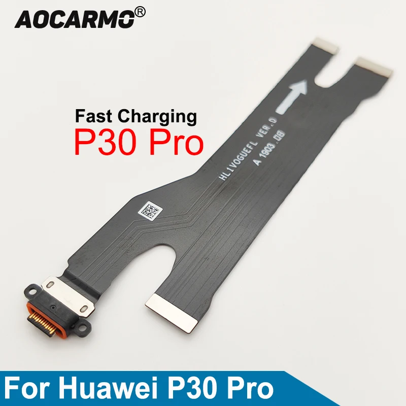 Шлейф Aocarmo для зарядного порта Huawei P30 Pro зарядная док-станция USB Type-C задний шлейф