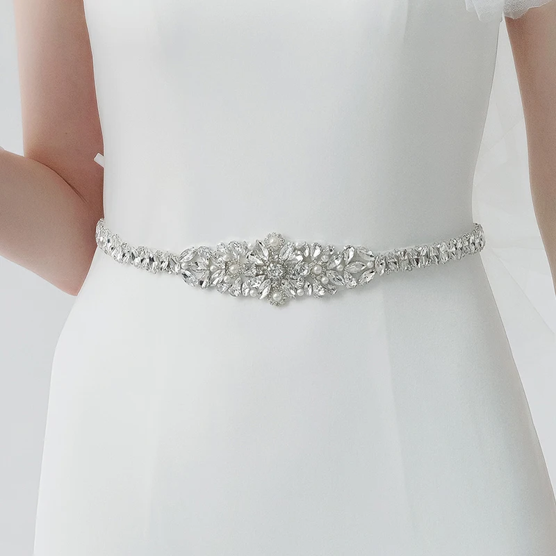 Efily Handmade Rhinestone Belts for Women Accessories Party Crystal Bridal Wedding Dress Belt Strass Bride Sash Bridesmaid Gift