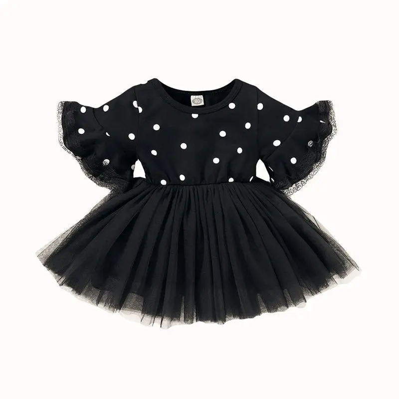 kids girl summer dress black tutu dress (13)