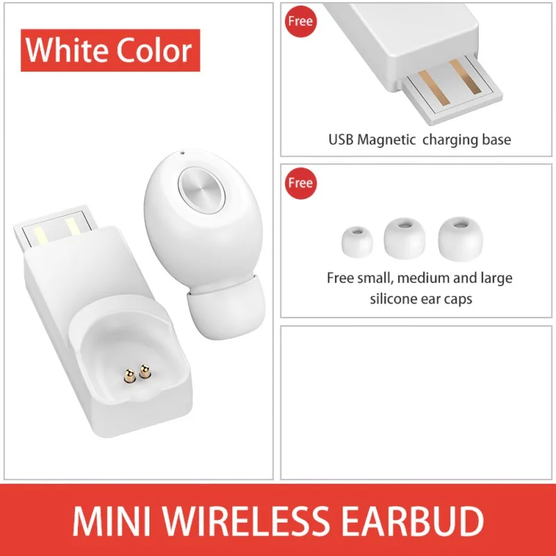 Беспроводные наушники Bluetooth 5,0 с одним ухом, мини-Невидимая гарнитура, Магнитная Зарядка, беспроводные наушники