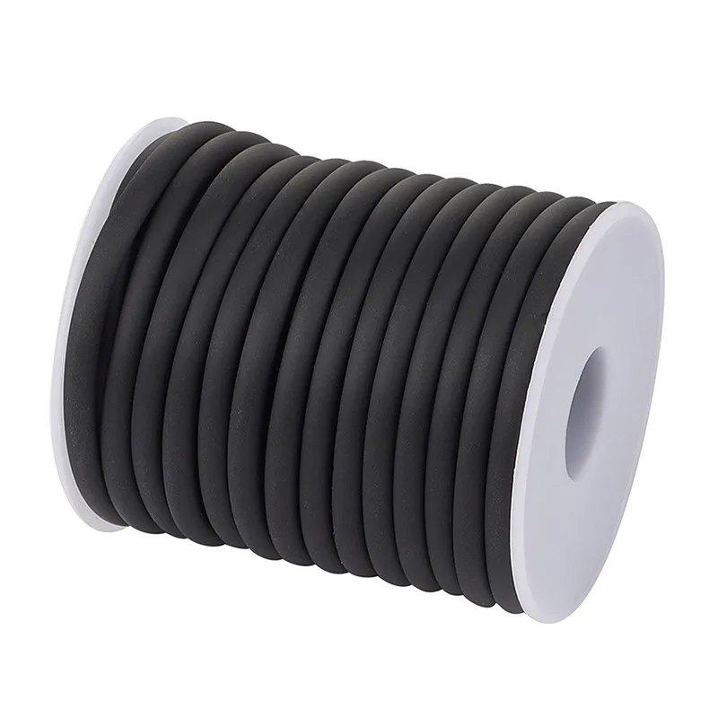 Rubber Black Jewelry Cord Pipe Tube Bracelet Making Jewelry Finding  10-100M/Roll