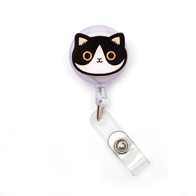 11 Color Cute Cat Style Retractable Badge Reel For Nurse & Doctor Card  Holder Office 