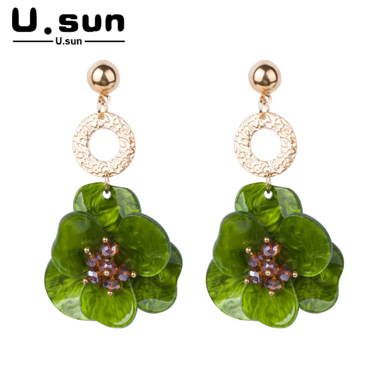 

Trendy Flower Earrings Fabric Resin Acrylic Fashion Irregular Geometric Drop Earrings for Women Elegant Colorful Ladies Jewelry