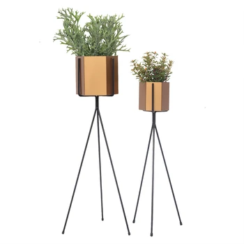 

Northern Europe Six Corners Flower Organ Simplicity Metal Originality Flowerpot Simulation Green Plant Indoor Potted Plant To