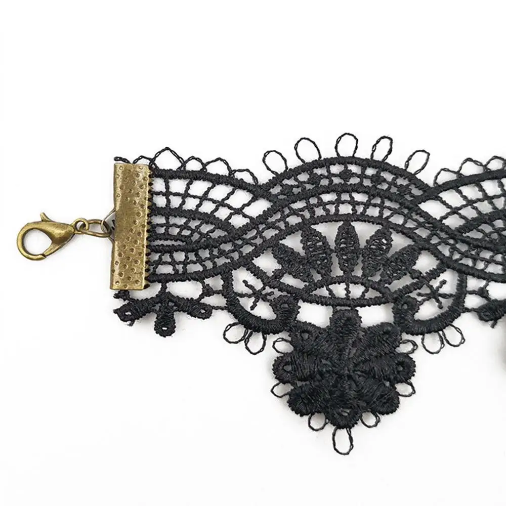 Hollowen ожерелье женский черный кружевной Готический кулон чокер Череп Кулон вампирская цепочка вечернее платье для вечеринки ювелирные изделия A1