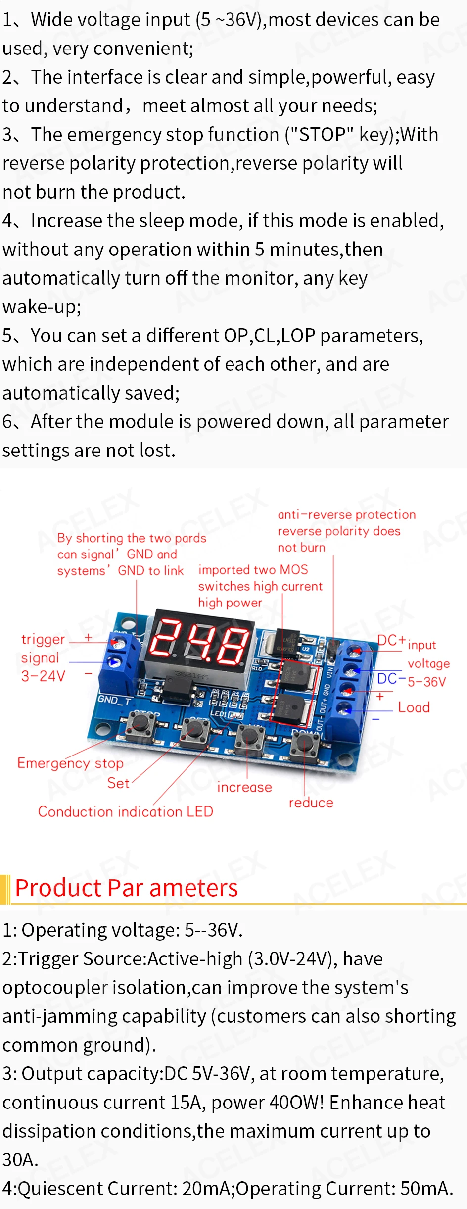 Buy Time Relay, DC 5V-36V Trigger Cycle Delay Timer Switch Turn On/Off Relay Module with LED Buy Time Relay, DC 5V-36V Trigger Cycle Delay Timer Switch Turn On/Off Relay Module with LED