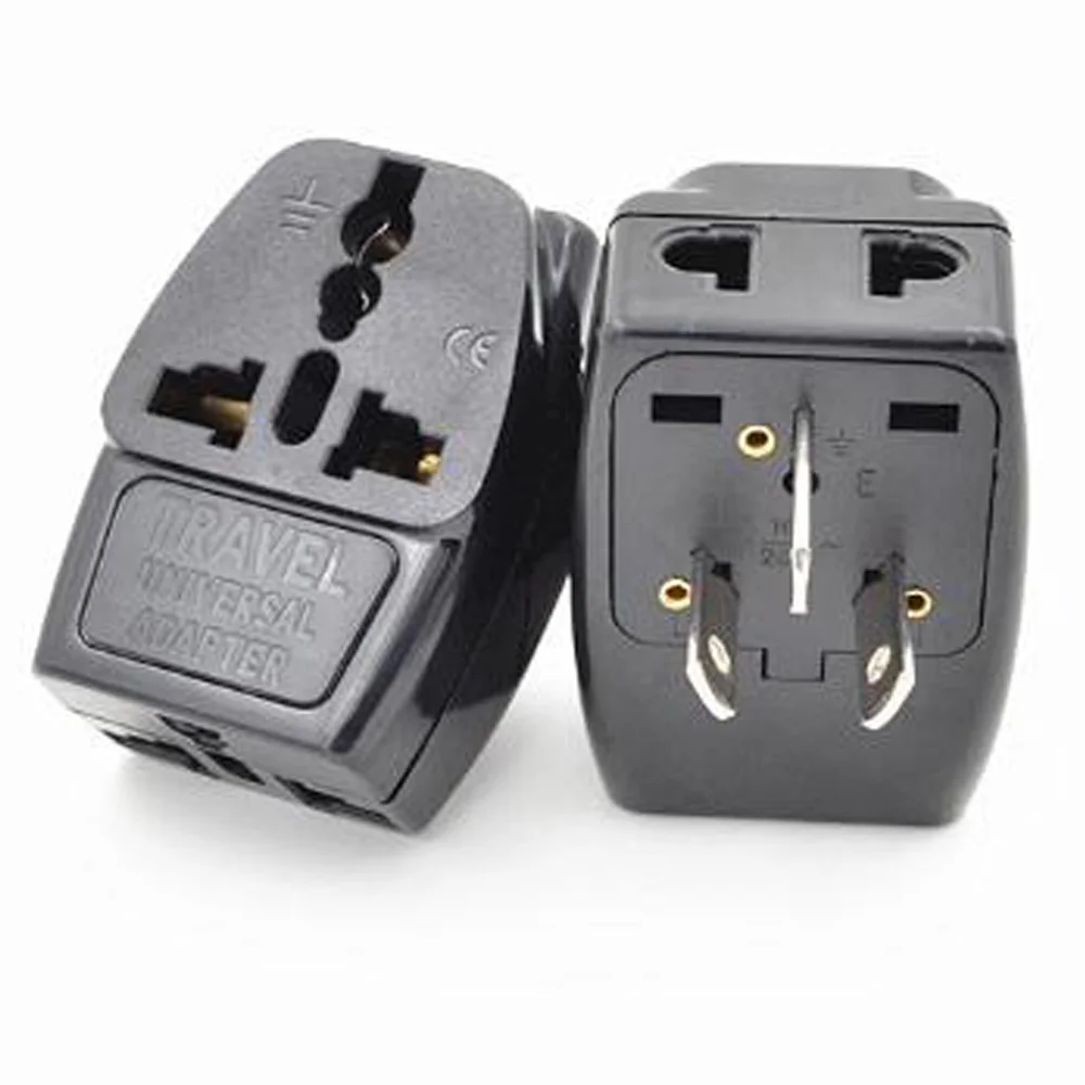 Black 10A/16A 250V 3-into-1 AU 3P electric plug AU/UK/US/EU to Australia new Zealand travel adaptor socket converter Type-D | Электроника