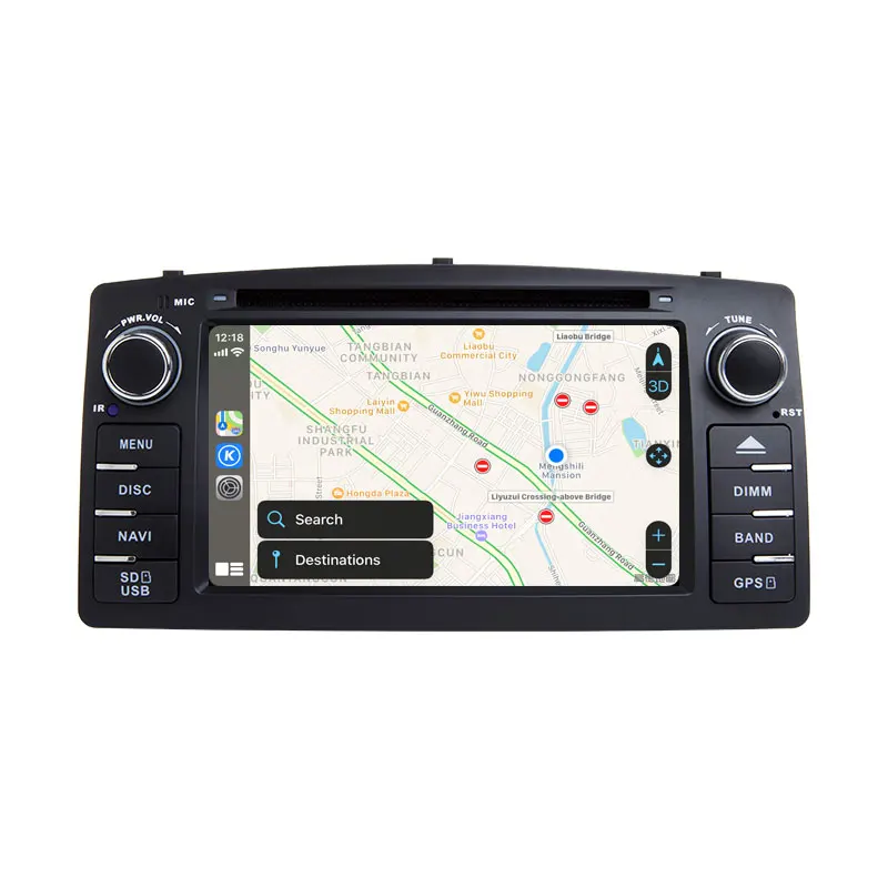 Автомобильный мультимедийный плеер CarPlay 2 Din DVD для Toyota Corolla E120 BYD F3 стерео GPS