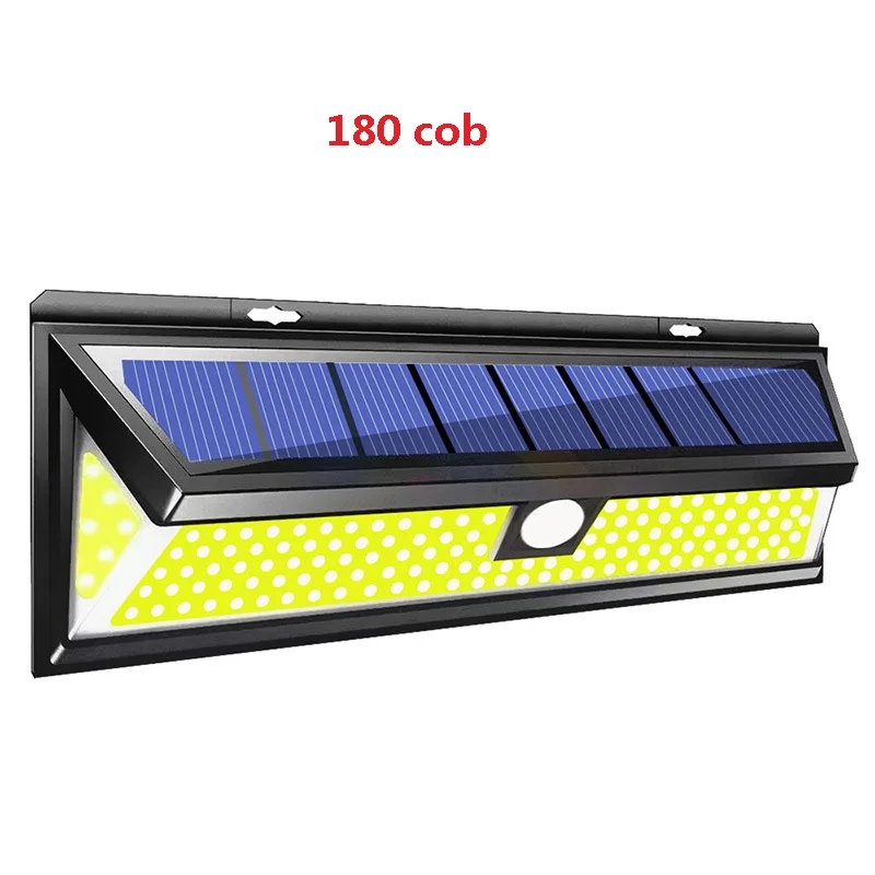 COB 3 режима 180 светодиодный солнечный светильник Открытый PIR датчик движения 4000лм светодиодный настенный светильник Водонепроницаемый аварийный Солнечный для украшения сада