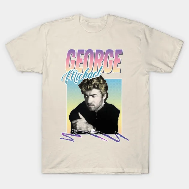 Pria T shirt George Michael 80S Gaya 