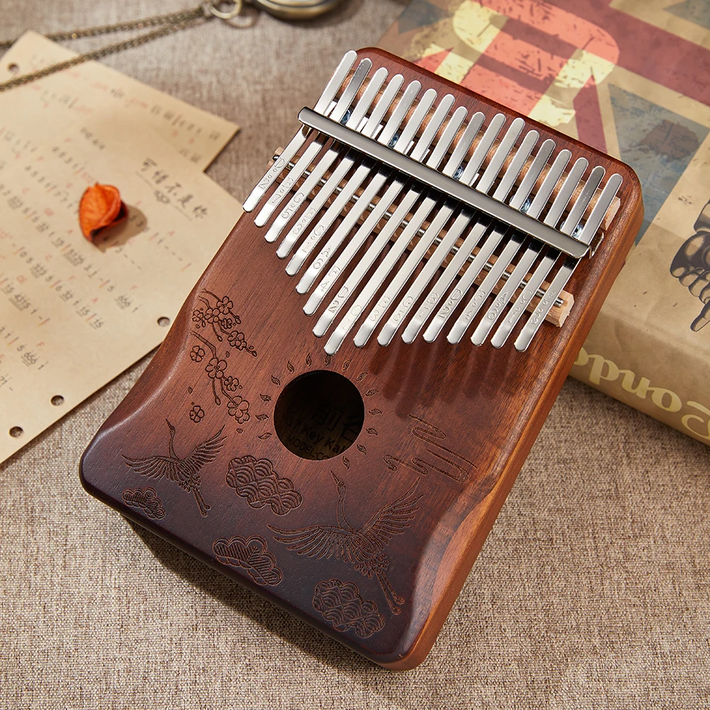 Kalimba à 17 touches en acacia pour enfant et adulte, piano à