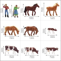 Evemodel 36pcs Model Trains HO Scale 1:87 Model Horses Cows Farm Animals with Model Figures 2
