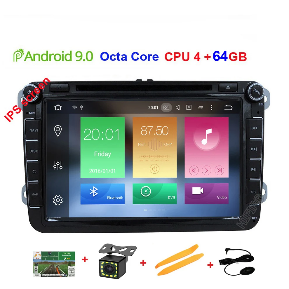 Octa Core 4G 64G Ips Android 9,0 автомобильный DVD для VW/Volkswagen Skoda Golf 5 Golf 6 POLO PASSAT B7 T5 CC Jetta Tiguan GPS для автомобиля, стерео навигационный плеер - Цвет: Octa Core 4G 64G