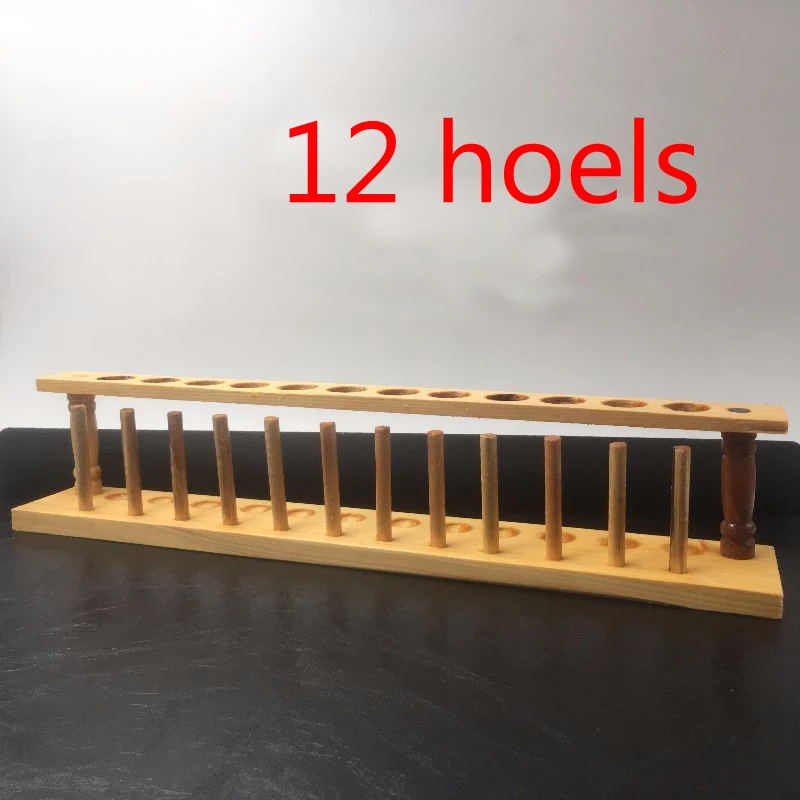 12 holes 2pcs 2 шт./партия диаметр 21 мм деревянный приборочный штатив отверстия стекло или пластиковая стойка пробирки для детского лабораторного оборудования - Цвет: 12 holes 2pcs