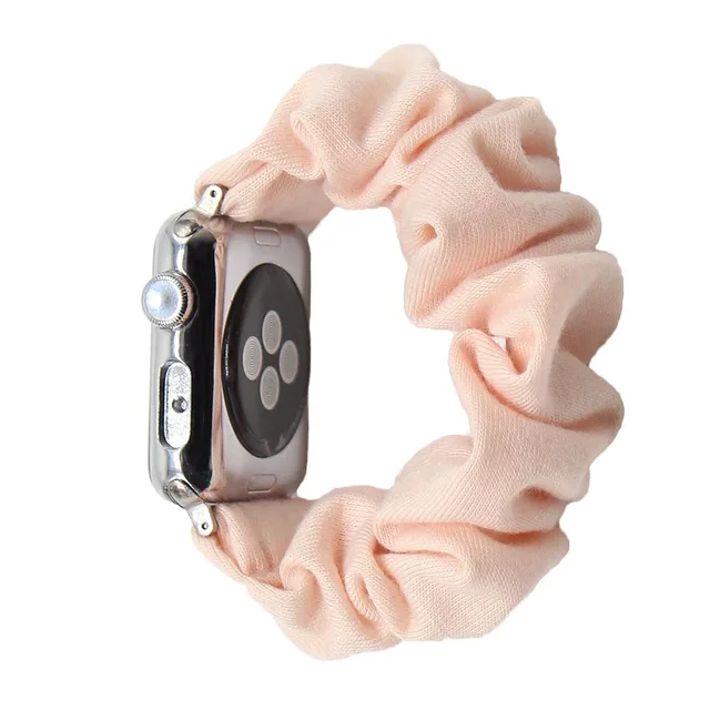 Cotton Elastic Scrunchies Smart Apple Watch Band 5 4 42mm 38mm For Girls Women Cotton Bands 40mm Series 5 4 3 2 1 44mm 40mm SWB 51