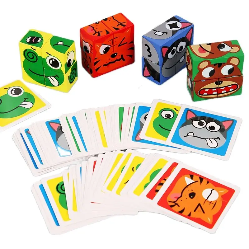 Animals Cube Table Games Educational Toys Kawaii Face Cube Building Blocks Puzzle Interactive Board Game Challenge Kids Gift 2 Animals Cube Table Games Educational Toys Kawaii Face Cube Building Blocks Puzzle Interactive Board Game Challenge Kids Gift 2