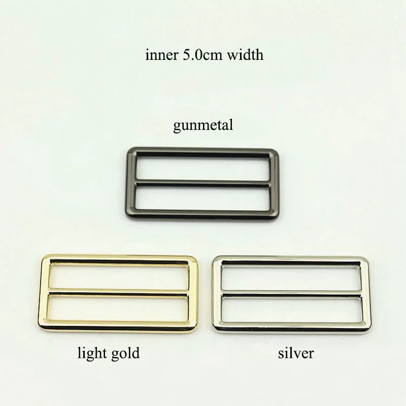 

10Pcs Diecast 50mm Tri-Glide Slider Adjust 2 inch Metal Buckles for Backpack Web Strap DIY Bag Belt Leather Craft Accessory