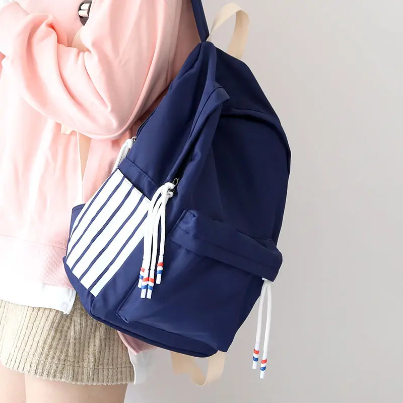 

2020 Simple College Women Backpack for Girls Teenage School Bags Lightweight Nylon Junior High Students School Backpack Female