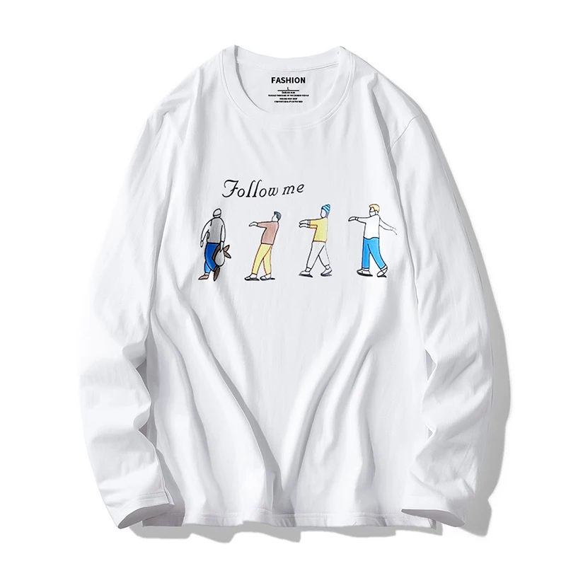 

Cartoon Long Sleeve T-shirt Men's Hip-hop Spoof Funny Print Sweatshirt Cool Tops High Quality Spring And Summer Clothing M-4XL