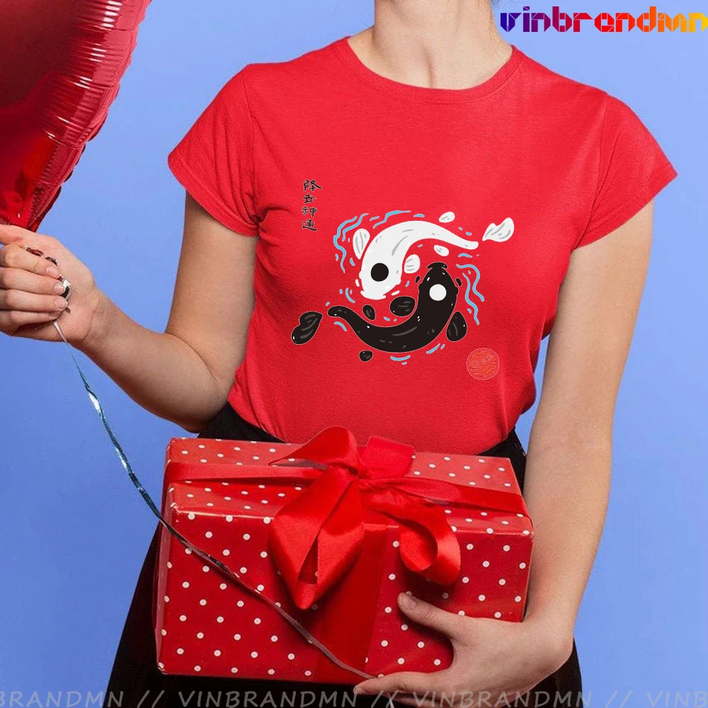 일본 스타일 음과 양 잉어 물고기 T 셔츠 여성용 아바타 마지막 Airbender 티셔츠 2020 New summer collection Tee Camiseta Mujer