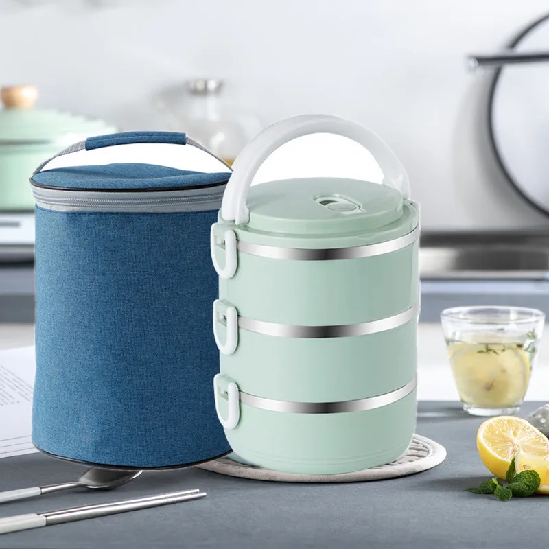 

3/4layer Stainless Steel For Office Portable Lunchbox Leakproof Thermos Lunch Box with bag Thermal bento LunchBox Supplies Camp